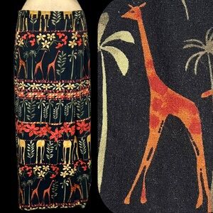 VINTAGE 80s 90s safari wildlife African wrap skirt‎ long maxi elephant giraffe